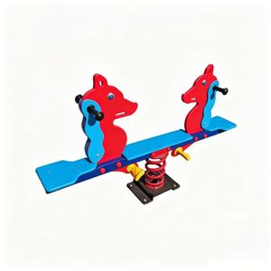 Amusement Park Facilities Promotion Gift Toy Seesaw Fox Shape Double Kids Spring Seesaw