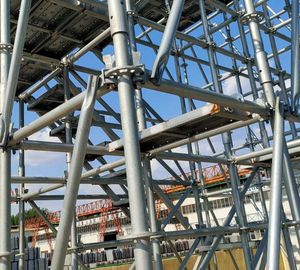 Building Material Modular Pole Q355 Q255 Painted Zinc Powder Coated Pre-Galvanized HDG Rosette Galvanized Layher Steel Ringlock Scaffolding From China