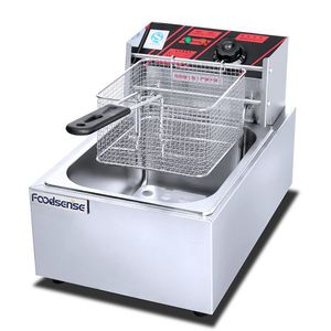6L Table Top Stainless Steel French Fries Machine Commercial Potato Chip Fryer Electric Deep Fryer Commercial Restaurant Kitchen Fryer