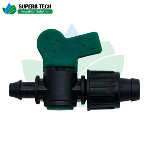 Plastic DN17*8 Offtake Barb Connector Drip Irrigation Tape Valve