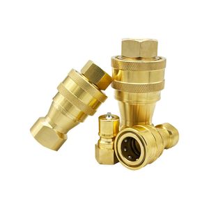 Quick Coupling Brass Quick Disconnect Coupling High Pressure Water Quick Disconnect Coupling for Air and Gas Hose Quick Connect Hydraulic Quick Coupling