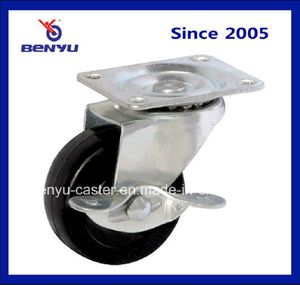 50mm Rubber Caster Wheel with Side Brake