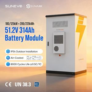 Sunark Bess Battery 125kw 100kwh 200 Kwh 300kwh Energy Storage System Outdoor Cabinet for Industrial Backup