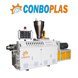 Plastic Double Twin Screw Extruder U PVC Window Door Wall Ceiling Panel Cable Wire Trunking Profile Crusher Mill Recycling Production Extrusion Making Machine