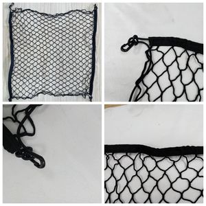 100cm X 70cm Black Nylon Car Trunk Net Luggage Storage Organizer Bag Rear Tail Mesh Network with 4 Hooks