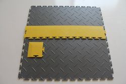 Chequered PVC Vinyl Plastic Floor Tile Mat for Garages, Workshops