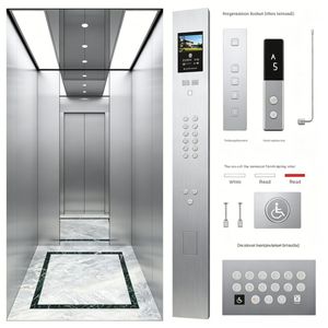 Customized Size Design Low Noise Comfortable Ride Stainless Steel Passenger Elevator