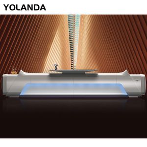 Yolanda Customized Modern Office Furniture MDF Painted Front Table Hotel Hospital Salon Reception Bar Personalized Desk