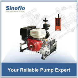14HP Remote Control Portable Gasoline Exhaust Priming Fire Water Pump