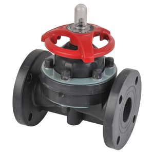 Plastic Diaphragm Valve, PVDF Diaphragm Valve, Weir Type, Flange End