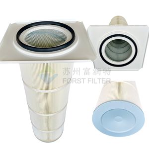Custom Spray Booth Cylindrical Pleated Paper Square Flange Anti-Static Dust Collector Filter