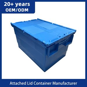 Custom Plastic Flat Wholesale Mobile Case Cover Stacking and Nesting Attached Lid Tote Container Manufacturer