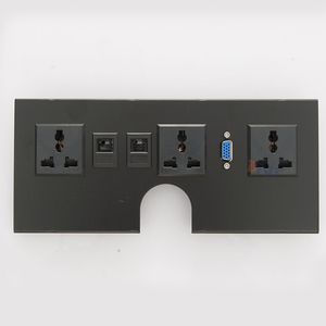 Bnt Hidden Plug Brush Flip up Desk Socket Multiple Recessed Power Socket with Network