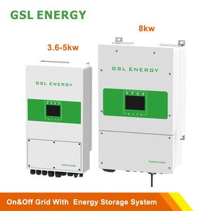 Gsl Energy DC AC Inverters 3.6kw 5kw 8kw on off Grid Solar Inverter Hybrid 220V Smart Solar Inverter