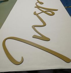 Indoor 3D Metal Cutting Gold Letter Solid Metal Stainless Laser Cut Sign
