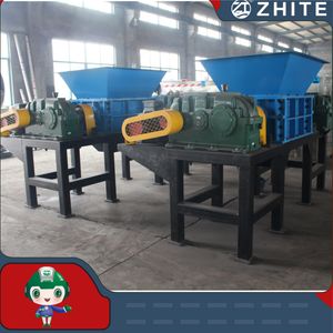 Double Shaft Solid Waste Rubber Tire Aluminum Can Scrap Metal Shredder