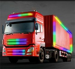 24V Waterproof Truck Flashing Roof Decoration Light LED Truck Atmosphere Light Welcome Safety Warning Light Flexible Strip