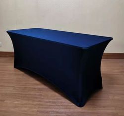 Obstal 48inch 6FT 8FT Stretch Spandex Table Cover for Standard Folding Tables - Universal Rectangular Fitted Tablecloth Protector for Wedding, Banquet and Party