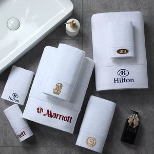 Customized Logo Soft Absorbent 100% Cotton Face Hand Bath Hotel Towel