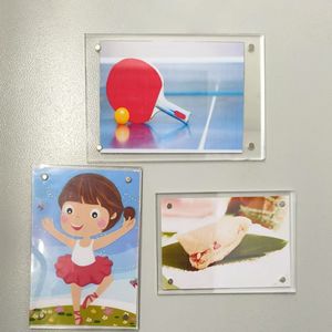 Clear Acrylic Magnetic Photo Picture Display Frame Fridge Magnet