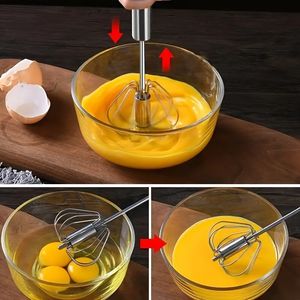 Custom Logo Stainless Steel Kitchen Egg Whisk with Loop