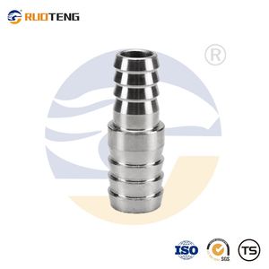 [Ruoteng] China Wholesale Forged Nipple 304 Stainless Steel Hose Barb Splicer Mender Round Double Reduce Hose Nipple Pipe Fittings