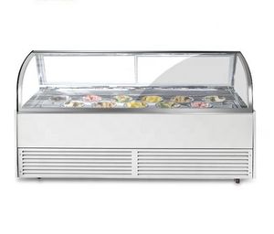 Commercial Gelato Ice Cream Display Fridge Counter Freezer Showcase for Supermarket Mall with 18 Pans