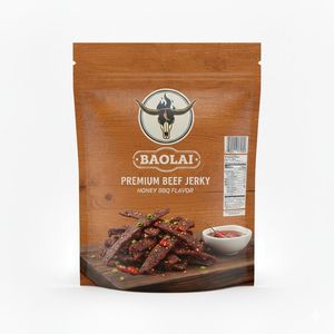 250g Beef Jerky Packaging Custom Printed Smell Proof Mylar Snack Bag