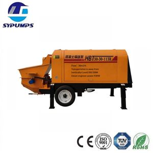 55kw Diesel Engine Trailer Mounted Concrete Pump for Building, Rural House, Tunnel Construction