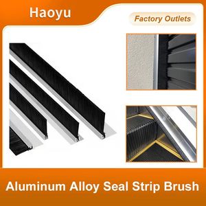 Factory Supply Industrial Aluminum Alloy Seal Strip Brush Nylon Strip Brush Escalator Cleaning Brush Garage Door Seal Strip Brush OEM Customization Supported