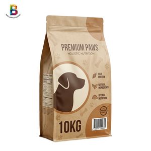OEM Factory Custom 1.5kg 5kg Cat Dry Food Packaging Flat Bottom Pouch Dog Food Bag