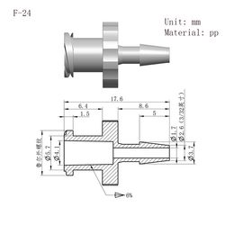 Plastic Barb Termination Fitting Female Luer Lock Connector