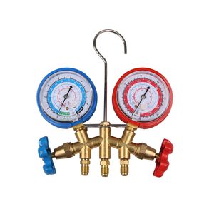 Aluminum R744 Manifold Gauge Dual Brass Set for Brass Adapter CT 536 Charging Horse