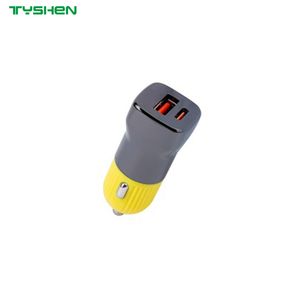 50W USB-C USB-a Fast Car Charger Zinc Alloy Dual Port Adapter