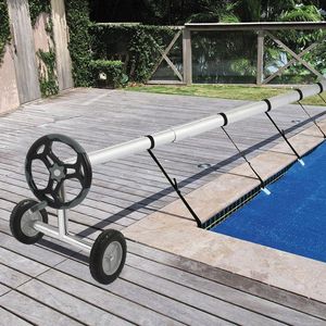 DIY Ground Pool Cover Reel PVC Material Outdoor Swimming Pool Net Cover Roller Reel for Above Ground Pools