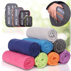 Custom Logo Quick Dry Microfiber Fitness Sport Towel Portable Travel Microfiber Gym Towel with EVA Case