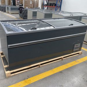 Supermarket Frozen Product Ingredients Combination Large Window Island Freezer