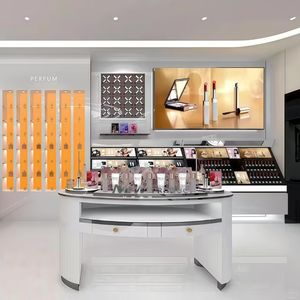 Cosmetic Shelf Cabinet Furniture Custom Metal Shop Skincare Display Stand