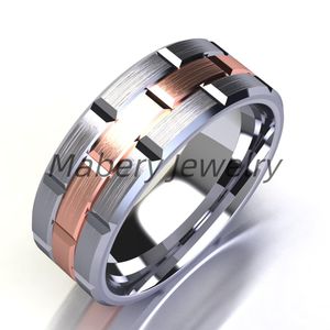 Titanium and Gold Inlay Ring with a Carbon Fiber Back