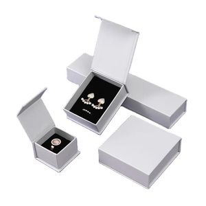 Recyclable Custom Paper Packing Rectangle Jewellery Gift Necklace Bracelet Rings Packaging Magnetic Jewelry Rigid Paper Boxes