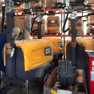 Atlas Copco V4+Diesel Original Outdoor Mobile LED Light Towers 5m Portable Lighting for Construction Sites 4X120W