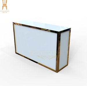 Wholesale Wedding Furniture Bar Counter with Gold Frame for Event Party Banquet Use
