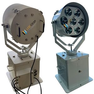 Stainless Steel LED Searchlight 200W, Dual Head Boat Light, 24VDC, Marine Spotlight,