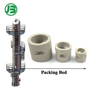 Industrial Ceramic Pall Rings Random Packing for Scrubbing/Distillation