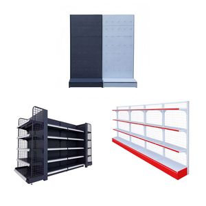 Custom Commercial Powder Coated Durable Multi-Layer Metal Heavy Duty Grocery Store Display Rack Stainless Steel Laser Cut Adjustable Modular Supermarket Shelf