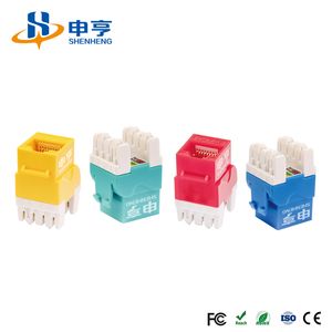 UTP Cat5e CAT6 Keystone Jack, 50u Plating, 90 Degree & 180 Degree Colored Module, Keystone Jack Coupler, High-Quality Network Connector Keystone Jack
