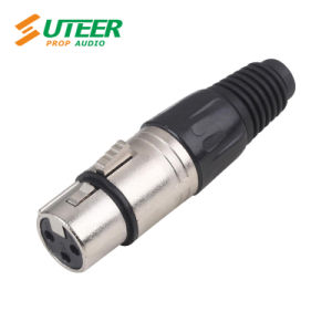 3-Pin Female XLR Cable Connector Cannon Carrier Nickel Plated