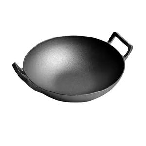 Preseasoned Kitchen Cast Iron Cookware India 12 Inch Cast Iron Deep Fry Kadai