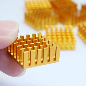 Gold Aluminum Heatsink Chip for IC LED Power Transistor 22*22*10mm