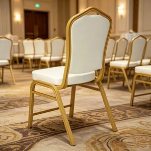 Bulk Anti Scratch PP Resin Banquet Golden Chair for Commercial Venue